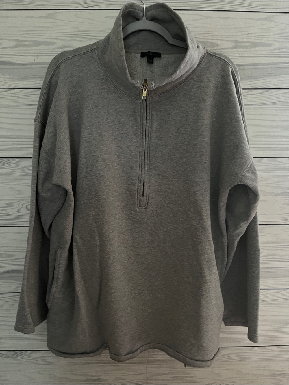 J.Crew half zip Gray Pullover Sweatshirt L